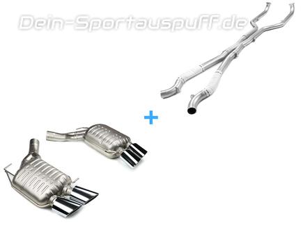Eisenmann Duplex Racing-Komplettanlage ab Kat mit RACE-Schalldämpfer BMW 6er F12 F13 Coupe Cabrio M6 je 2x120x77mm oval eingerollt abgeschrägt