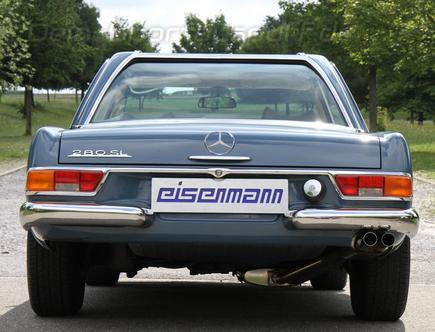 Eisenmann Komplettanlage inkl. Krümmer Mercedes SL Typ W113 mit Eisenmann-Krümmer 2x50mm rund scharf gerade