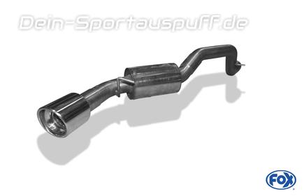 Fox Edelstahl Sportauspuff Mazda 3 Typ BL Diesel 1x 100mm rund eingerollt abgeschrägt mit Absorber