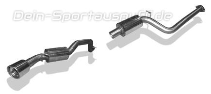 Fox Edelstahl Sportauspuff-Komplettanlage ab Kat. Mazda 3 Typ BL Diesel 1x 100mm rund eingerollt abgeschrägt mit Absorber