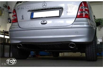 Fox Edelstahl Duplex Endrohrgeweih Mercedes A-Klasse W168 1.4l 1.6l 1.9l je 115x85mm oval eingerollt abgeschrägt