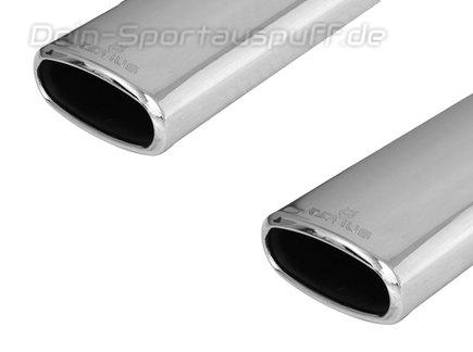 Remus Edelstahl Duplex Endrohrsatz rechts-links je 142x72mm flachoval eingerollt