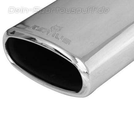Remus Edelstahl Sportendrohr 142x72mm flachoval eingerollt