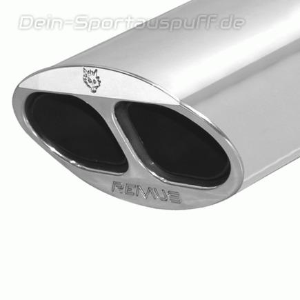 Remus Edelstahl Sportendrohr 150x85mm Twin Stream oval eingerollt abgeschrägt