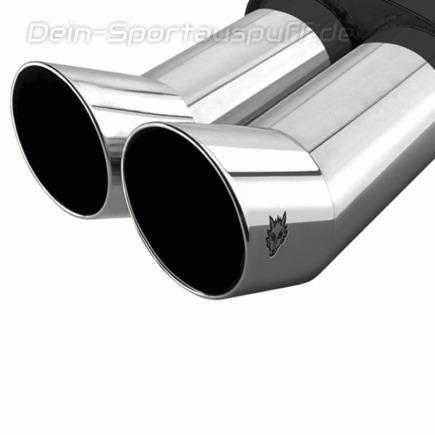 Remus Edelstahl Duplex Endrohrsatz rechts-links je 2x76mm Rallye Design DTM rund eingerollt