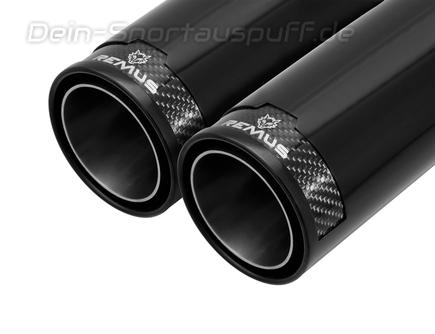 Remus Edelstahl Sportendrohr 2x84mm Black Chrome rund eingerollt schwarz