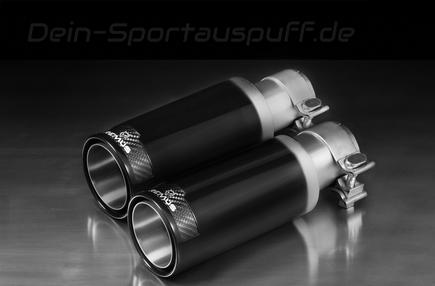 Remus Edelstahl Endrohrsatz 98mm Black Chrome rund eingerollt schwarz