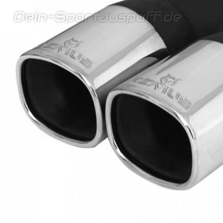 Remus Edelstahl Endrohrbogen links 2x92x78mm rechteckig eingerollt