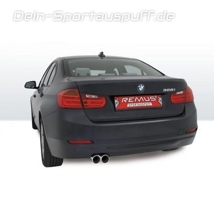 Remus Edelstahl Sportauspuff BMW 3er F30 F31 320i 328i Limousine u. Touring 2x76mm rund eingerollt