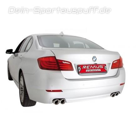 Remus Edelstahl Duplex Sportauspuff BMW 5er F10 F11 520i-528i Limousine u. Touring je 2x84mm rund eingerollt abgeschrägt