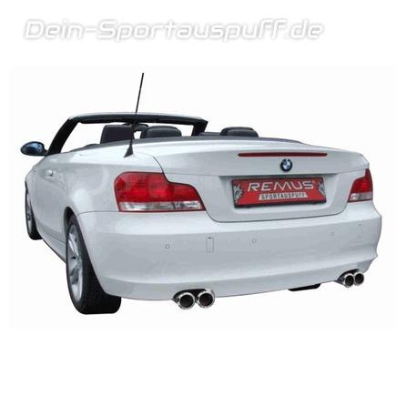 Remus Edelstahl Duplex Sportauspuff BMW 1er E88 135i Cabrio je 2x84mm rund eingerollt