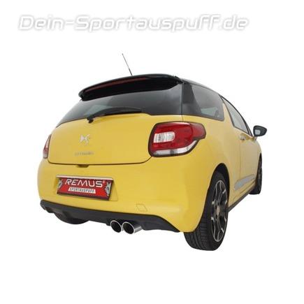 Remus Edelstahl Sportauspuff Citroen DS3 THP HDI 2x84mm rund eingerollt abgeschrägt