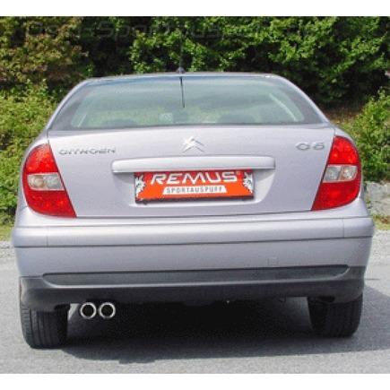 Remus Edelstahl Sportauspuff Citroen C5 Limo Typ DC 2.0HDI 2x84mm Edition rund eingerollt mit ausgestanztem Schriftzug
