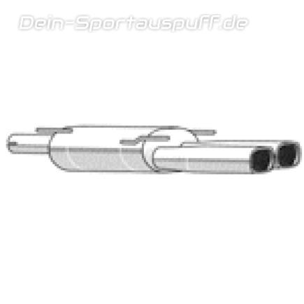 Remus Edelstahl Sportauspuff Opel Astra F Cabrio u. Stufenheck 2x92x78mm viereckig eingerollt