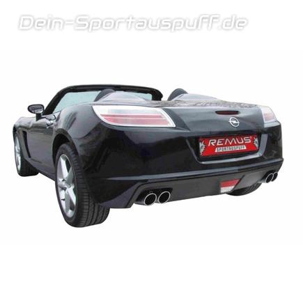 Remus Edelstahl Duplex Sportauspuff Opel GT Cabriolet je 2x84mm rund eingerollt abgeschrägt