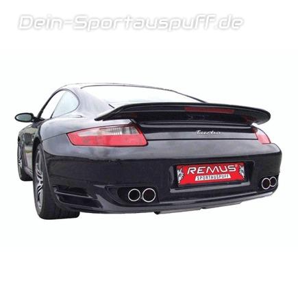 Remus Edelstahl Duplex Komplettanlage inkl. Kat Porsche 911 Typ 997 911 Turbo je 2x76+84mm rund eingerollt