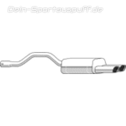 Remus Edelstahl Sportauspuff Seat Ibiza Typ 6K 74x65mm viereckig eingerollt abgeschrägt