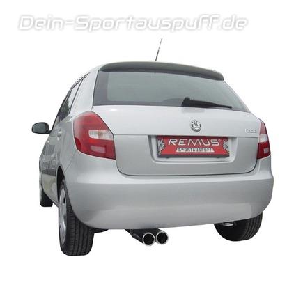 Remus Edelstahl Sportauspuff Skoda Fabia Typ 6Y 5-türig 2x76mm rund eingerollt