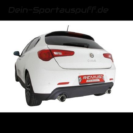 Remus Edelstahl Duplex Sportauspuff Alfa Romeo Giulietta Typ 940 1.4TB je 98mm Street Race rund eingerollt mit scharfkantigem Innenrohr und Carbonschriftzug