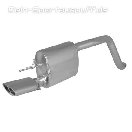 Remus Edelstahl Sportauspuff rechts Chevrolet Corvette C6 150x85mm Twin Stream oval eingerollt abgeschrägt mit Doppelrohr-Optik
