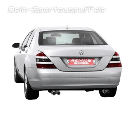 Remus Edelstahl Sportauspuff links Mercedes S-Klasse W221 S350 2x76mm rund eingerollt