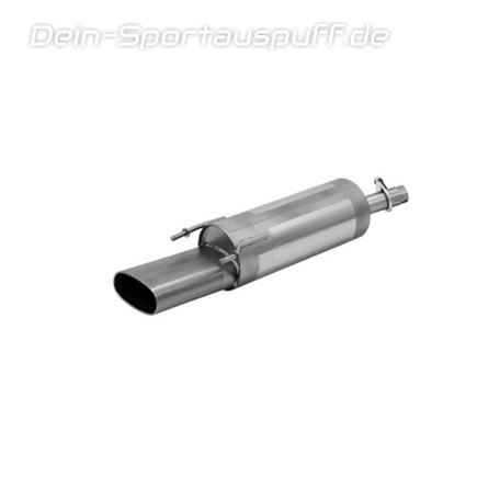 Remus Edelstahl Sportauspuff Wild Label Opel Corsa B 142x72mm flachoval eingerollt abgeschrägt
