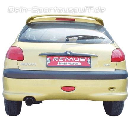 Remus Edelstahl Sportauspuff Wild Label Peugeot 206 Schrägheck 90mm rund eingerollt