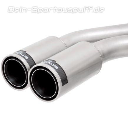 Remus Edelstahl Sportauspuff Peugeot 307 SW 1.6l 2x84mm Street Race rund eingerollt mit scharfkantigem Innenrohr und Carbonschriftzug