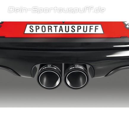 Remus Edelstahl Komplettanlage ab Kat Mittig Porsche Boxster Typ 987 Facelift 2x98mm Street Race rund eingerollt Schwarz mit scharfkantigem Innenrohr und Carbonschriftzug