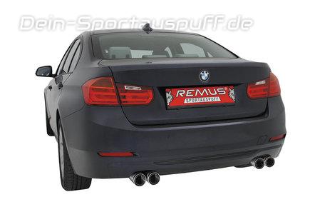 Remus Edelstahl Duplex Sportauspuff BMW 3er 335i F30 F31 Limousine u. Touring je 2x84mm Street Race rund eingerollt