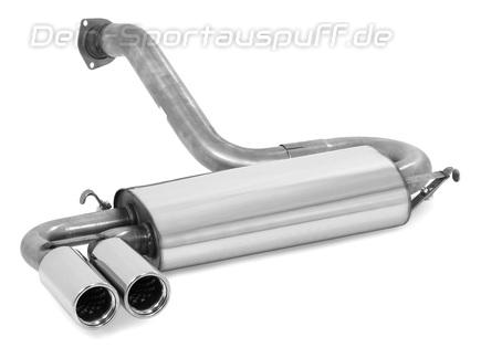 Fox Edelstahl Sportauspuff inkl. Verbindungsrohr Audi 80 quattro Coupe 2.6l 2.8l inkl. 2.2l S2 (Typ 89) 2x76mm rund eingerollt mit Absorber