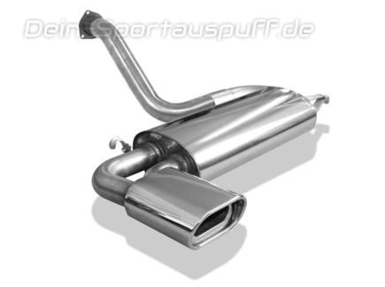 Fox Edelstahl Sportauspuff inkl. Verbindungsrohr Audi 80 quattro Coupe 2.6l 2.8l inkl. 2.2l S2 (Typ 89) 135x80mm flachoval eingerollt abgeschrägt mit Absorber