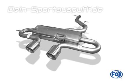 FOX Edelstahl Sportauspuff Mittig VW Golf 6 R 2x90mm rund eingerollt abgeschrägt