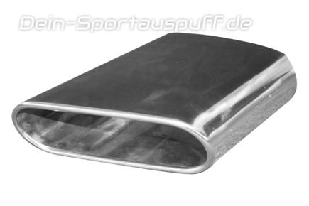 Fox Edelstahl Anschweißendrohr 220x85mm flachoval Länge 210mm nach rechts abgeschrägt Typ 49