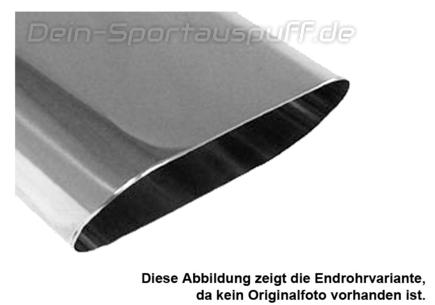 Fox Edelstahl Auspuff Endrohr zum Anschweißen 160x80mm flachoval Länge 300mm Typ 50