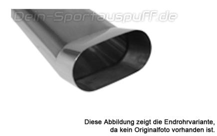 Fox Edelstahl Auspuffendrohr zum Anschweißen 135x80mm DTM flachoval Länge 350mm Typ 54