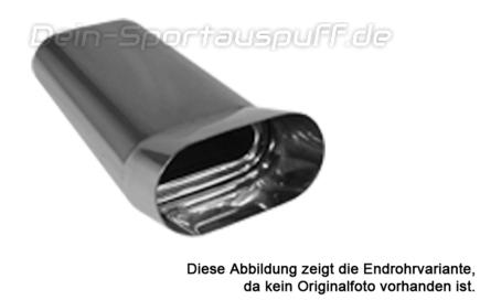 Fox Edelstahl Auspuffendrohr zum Anschweißen 135x80mm DTM flachoval Länge 350mm Typ 55