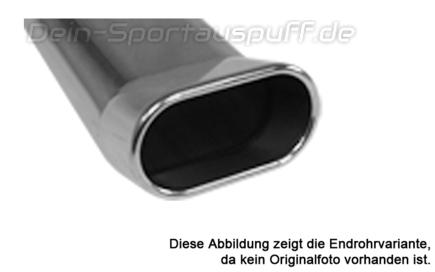 Fox Edelstahl Auspuffendrohr zum Anschweißen 135x80mm DTM flachoval Länge 350mm Typ 56