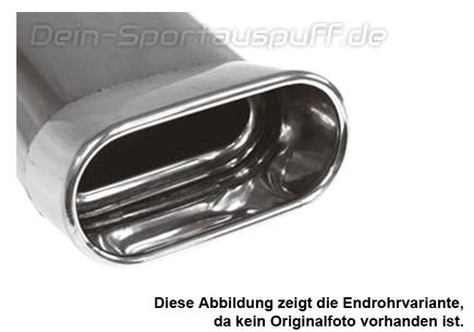 Fox Edelstahl Auspuffendrohr anschweißbar 135x80mm DTM flachoval Länge 350mm Typ 57