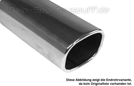 Fox Edelstahl Auspuffendrohr zum Anschweißen 93x79mm rechteckig Länge 300mm Typ 70