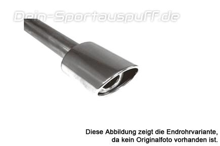 Fox Edelstahl Anschweißendrohr 115x85mm oval Länge 480mm mit Anschlussrohr 55mm Typ 82