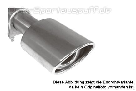 Fox Edelstahl Auspuff Endrohr anschraubbar mit Schelle 115x85mm oval Länge 170mm mit Anschlussrohr 60mm Typ 92