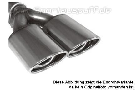 Fox Edelstahl Auspuffendrohr anschraubbar mit Schelle 2x88x74mm oval Länge 300mm mit Anschlussrohr 55mm Typ 93