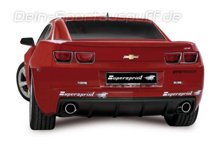 Supersprint Edelstahl Duplex Sportauspuff Chevrolet Camaro L99 LS3 Cabrio Coupe je 100mm rund eingerollt abgeschrägt