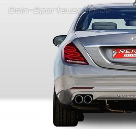 Remus Edelstahl Sportauspuff links Mercedes S-Klasse W222 S500 2x84mm rund eingerollt abgeschrägt