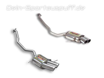 Supersprint Edelstahl Duplex Sportauspuff BMW X5 E53 3.0l-4.6l Benzin je 2x90mm rund eingerollt abgeschrägt
