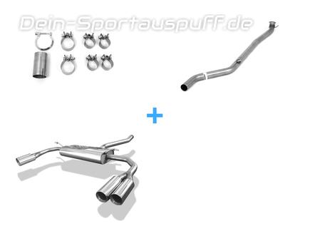 Fox Edelstahl Duplex Racing-Komplettanlage ab Kat Mercedes CLA C117 je 2x80mm rund doppelwandig gerade