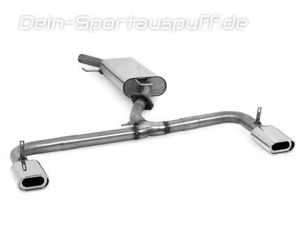 Fox Edelstahl Duplex Sportauspuff-Komplettanlage ab Kat (Tüv Version) Toyota RAV 4 III 2.0l ab 2006 135x80mm flachoval eingerollt abgeschrägt mit Absorber