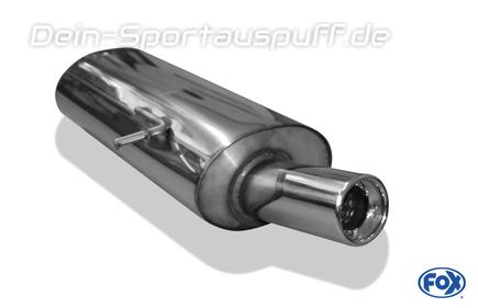Fox Edelstahl Sportauspuff VW Sharan 7M Syncro 4motion 1x90mm rund eingerollt gerade mit Absorber