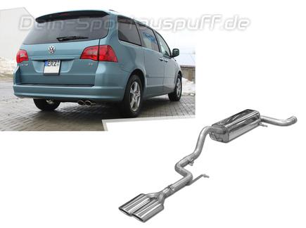 Fox Edelstahl Sportauspuff ab Kat VW Routan (US) 2x106x71mm oval eingerollt abgeschrägt
